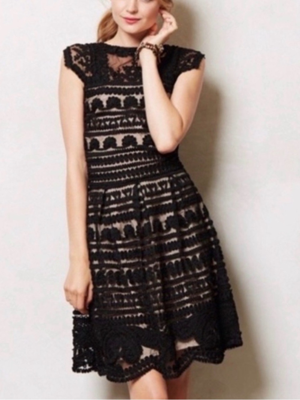 NWT Anthropologie x Yoana Baraschi "New Light" Black Lace Dress. size 2P